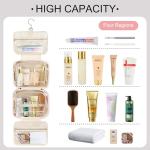 TOPEAST Travel Toiletry Bag for Women - Hanging Toiletry Bag, Personalized Initial Toiletry Bags for Traveling Women, Portable Travel Toiletry Bag for Toiletries, Cosmetics - Letter H, Blue