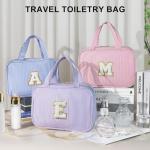 TOPEAST Travel Toiletry Bag for Women - Hanging Toiletry Bag, Personalized Initial Toiletry Bags for Traveling Women, Portable Travel Toiletry Bag for Toiletries, Cosmetics - Letter H, Blue
