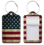 Luggage Tags for Suitcases, 2 Pack Cute PU Leather Suitcase Tag Identifiers TSA Approved with Stainless Steel Loop and Address Card for Baggage Tag for Cruise Airport Travel Essentials by Chelmon