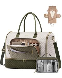 LOVEVOOK Convertible Travel Duffle Bag for Women Men, Garment Bag for Travel, Quilted Overnight Weekender Carry On Duffel Bags for Airplane, Suit Bags for Trip, Business