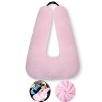 FHSGGP Travel Pillow Cushion for The Back Seat of Car Car Pillow for Kids A Sleeping Artifact Suitable for Long-Distance Travel of Adults and Children Travel Pillow for Kids Pink