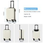 AGVOTK 21.5" Carry-On Luggage, Lightweight Hardside Suitcase with Spinner Wheels,Airline Approved (Beige-Vertical Stripe)