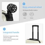 AGVOTK 21.5" Carry-On Luggage, Lightweight Hardside Suitcase with Spinner Wheels,Airline Approved (Beige-Vertical Stripe)