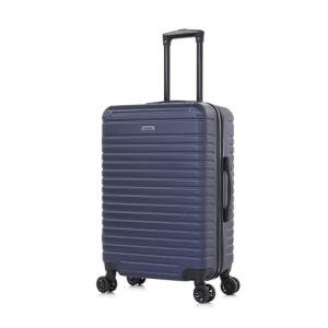 InUSA DEEP Luggage with GEL Handle | Spacious Traveling Suitcases, Travel Suitcase with Dual Spinner Wheels and Studs | 24 Inch Medium Hardside Luggage | Blue