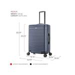 InUSA DEEP Luggage with GEL Handle | Spacious Traveling Suitcases, Travel Suitcase with Dual Spinner Wheels and Studs | 24 Inch Medium Hardside Luggage | Blue