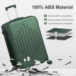 Karl home Hardside 21 Inch Carry On Luggage 22x14x9 Airline Approved with Spinner Wheels, ABS Hardshell Small Carry-On Suitcase with TSA Lock for Men & Women Lightweight Travel, Dark Green