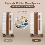 Romswi Expandable 22x14x9 Airline Approved 21" Carry On Luggage Set,Hardside 3PCS Carry On Suitcase Set ABS+PC Suitcase with Duffel Bags, Dual Spinner Wheels TSA Lock White