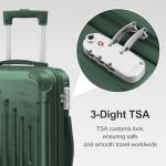 Karl home Hardside 21 Inch Carry On Luggage 22x14x9 Airline Approved with Spinner Wheels, ABS Hardshell Small Carry-On Suitcase with TSA Lock for Men & Women Lightweight Travel, Dark Green