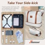 Romswi Expandable 22x14x9 Airline Approved 21" Carry On Luggage Set,Hardside 3PCS Carry On Suitcase Set ABS+PC Suitcase with Duffel Bags, Dual Spinner Wheels TSA Lock White