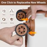 Romswi Expandable 22x14x9 Airline Approved 21" Carry On Luggage Set,Hardside 3PCS Carry On Suitcase Set ABS+PC Suitcase with Duffel Bags, Dual Spinner Wheels TSA Lock White