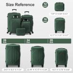 Karl home Hardside 21 Inch Carry On Luggage 22x14x9 Airline Approved with Spinner Wheels, ABS Hardshell Small Carry-On Suitcase with TSA Lock for Men & Women Lightweight Travel, Dark Green