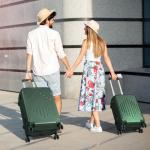 Karl home Hardside 21 Inch Carry On Luggage 22x14x9 Airline Approved with Spinner Wheels, ABS Hardshell Small Carry-On Suitcase with TSA Lock for Men & Women Lightweight Travel, Dark Green