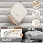 Joyway Carry On Luggage, 20 IN Suitcase Hardside Checked with TSA Lock (Cream, 20'')