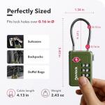 TSA Approved Luggage Locks | Inspection Indicator, 4-Digit Combination, Durable Zinc Alloy | for Suitcases, Backpacks, Travel Bags | Green, 2-Pack