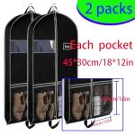 2 Pack Suit Bags for Closet Storage and Travel,Heavy Duty 43" Hanging Suit Bag for Men, Gusseted Hanging Garment Bags for Men Suit Cover With Handles for Clothes, Coats, Jackets, Shirts.