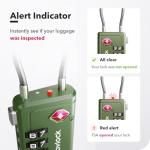 TSA Approved Luggage Locks | Inspection Indicator, 4-Digit Combination, Durable Zinc Alloy | for Suitcases, Backpacks, Travel Bags | Green, 2-Pack