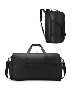 NPBAG Convertible Garment Duffle Bags for Travel - Carry on Garment Bag, Suit Bag for Men & Women, 3 in 1 Foldable Travel Duffle Backpack with Shoulder Strap (Black)