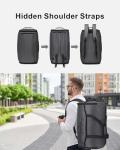 NPBAG Convertible Garment Duffle Bags for Travel - Carry on Garment Bag, Suit Bag for Men & Women, 3 in 1 Foldable Travel Duffle Backpack with Shoulder Strap (Black)