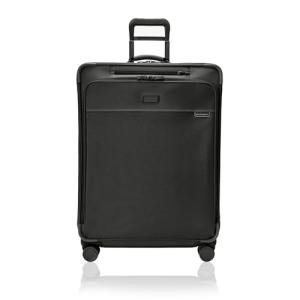 Briggs & Riley 29" Large Expandable Spinner - Checked Luggage for Travel, Suitcases with Wheels, Softside Rolling Bag for Men & Women, Self-Repairing Zipper - Baseline Collection, Black
