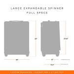 Briggs & Riley 29" Large Expandable Spinner - Checked Luggage for Travel, Suitcases with Wheels, Softside Rolling Bag for Men & Women, Self-Repairing Zipper - Baseline Collection, Black