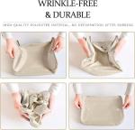 LANSKLBD 6 Set Packing Cubes for Travel, Luggage Organizers with Shoe & Toiletry Bags, Lightweight Suitcase Organizer for Carry-On, Washable Laundry Bags (Beige)