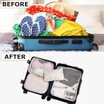 LANSKLBD 6 Set Packing Cubes for Travel, Luggage Organizers with Shoe & Toiletry Bags, Lightweight Suitcase Organizer for Carry-On, Washable Laundry Bags (Beige)