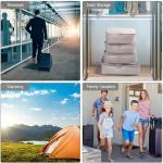 LANSKLBD 6 Set Packing Cubes for Travel, Luggage Organizers with Shoe & Toiletry Bags, Lightweight Suitcase Organizer for Carry-On, Washable Laundry Bags (Beige)