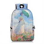 Oil Painting Water Lilies / Tears / Starry Night Backpack Claude Monet Gustav Klimt Van Gogh School Bags travel Laptop Backpacks