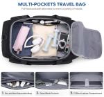 Gym Bag for Men and Women with Shoe & Laptop Compartment, 3-in-1 Sports Travel Duffel Bag Anti-Theft Weekender Carry-On Backpack for Airplane & Workout, Overnight Travel Bag,35L (Black, Medium)