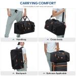 Gym Bag for Men and Women with Shoe & Laptop Compartment, 3-in-1 Sports Travel Duffel Bag Anti-Theft Weekender Carry-On Backpack for Airplane & Workout, Overnight Travel Bag,35L (Black, Medium)