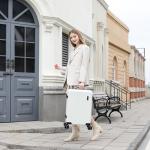 Hulsin Carry on Luggage 22x14x9 Airline Approved, 20 Inch Carry-on Suitcase, Hard Shell Luggage with Spinner Wheels, Hardside Small Rolling Suitcase with TSA Lock for Travel (White, 20 Inch)