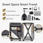 Hulsin Carry on Luggage 22x14x9 Airline Approved, 20 Inch Carry-on Suitcase, Hard Shell Luggage with Spinner Wheels, Hardside Small Rolling Suitcase with TSA Lock for Travel (White, 20 Inch)