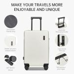Hulsin Carry on Luggage 22x14x9 Airline Approved, 20 Inch Carry-on Suitcase, Hard Shell Luggage with Spinner Wheels, Hardside Small Rolling Suitcase with TSA Lock for Travel (White, 20 Inch)