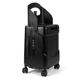 RAINRO & CO Obsidian Black 20" Ride-On Carry-On Luggage for Kids & Adults with Built-In Seat, Spinner Wheels, and Secure TSA Lock – Durable Hardside Carry-On