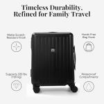 RAINRO & CO Obsidian Black 20" Ride-On Carry-On Luggage for Kids & Adults with Built-In Seat, Spinner Wheels, and Secure TSA Lock – Durable Hardside Carry-On