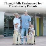 RAINRO & CO Obsidian Black 20" Ride-On Carry-On Luggage for Kids & Adults with Built-In Seat, Spinner Wheels, and Secure TSA Lock – Durable Hardside Carry-On