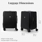 RAINRO & CO Obsidian Black 20" Ride-On Carry-On Luggage for Kids & Adults with Built-In Seat, Spinner Wheels, and Secure TSA Lock – Durable Hardside Carry-On