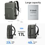 MARK RYDEN Travel Backpack for Men, 40L Airline Approved Carry on Backpack with USB Charging Port, 17.3 Inch Waterproof Business Laptop Backpack