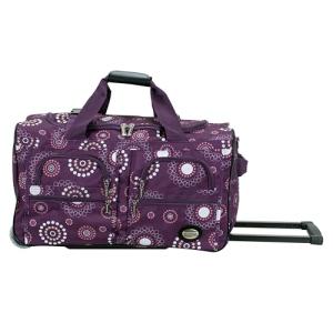 Rockland Rolling Duffel Bag, Purple Pearl, 22"