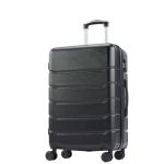 OLIXIS 24 Inch Luggage, Hardside Suitcase with Spinner Wheels, Lightweight ABS Hard Shell Checked Luggage, TSA Approved Lock, Expandable Medium Suitcase for Travel & Business–Black