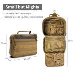 SMONT Toiletry Bag for Men Travel Toiletry Organizer Dopp Kit Travel Organizer Toiletries Tactical Bag Shaving Hygiene Bag Bathroom Hanging Men's Toiletry Bag for Short Trips Brown