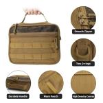 SMONT Toiletry Bag for Men Travel Toiletry Organizer Dopp Kit Travel Organizer Toiletries Tactical Bag Shaving Hygiene Bag Bathroom Hanging Men's Toiletry Bag for Short Trips Brown