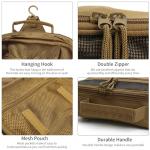 SMONT Toiletry Bag for Men Travel Toiletry Organizer Dopp Kit Travel Organizer Toiletries Tactical Bag Shaving Hygiene Bag Bathroom Hanging Men's Toiletry Bag for Short Trips Brown