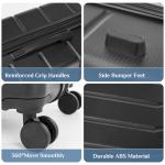 OLIXIS 24 Inch Luggage, Hardside Suitcase with Spinner Wheels, Lightweight ABS Hard Shell Checked Luggage, TSA Approved Lock, Expandable Medium Suitcase for Travel & Business–Black