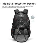 Swissdigital Design Laptop Backpack with USB Charging Port, Travel Backpack Fits 15.6 inches Computer, 31L College School Backpack for Men, Black | SD803-01
