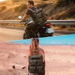 Masa Kawa Leather Backpack for Men Vintage 15.6 Inch Laptop Bag Multi Pockets Casual Travel Daypack Brown