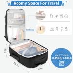 ZOMFELT Travel Backpack for Men, Carry on Backpack, TSA 17.3 inch Laptop Backpack Flight Approved, Personal Item Travel Bag Nurse Bag Casual Daypack for Weekender Business Trip, Black