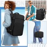 ZOMFELT Travel Backpack for Men, Carry on Backpack, TSA 17.3 inch Laptop Backpack Flight Approved, Personal Item Travel Bag Nurse Bag Casual Daypack for Weekender Business Trip, Black