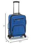 Rockland Pasadena Softside Spinner Wheel Luggage, Blue, Carry-On 20-Inch