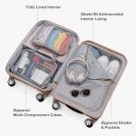 Traveler's Choice Pagosa Indestructible Hardshell Expandable Spinner Luggage, Latte Beige, 22-Inch Carry-on